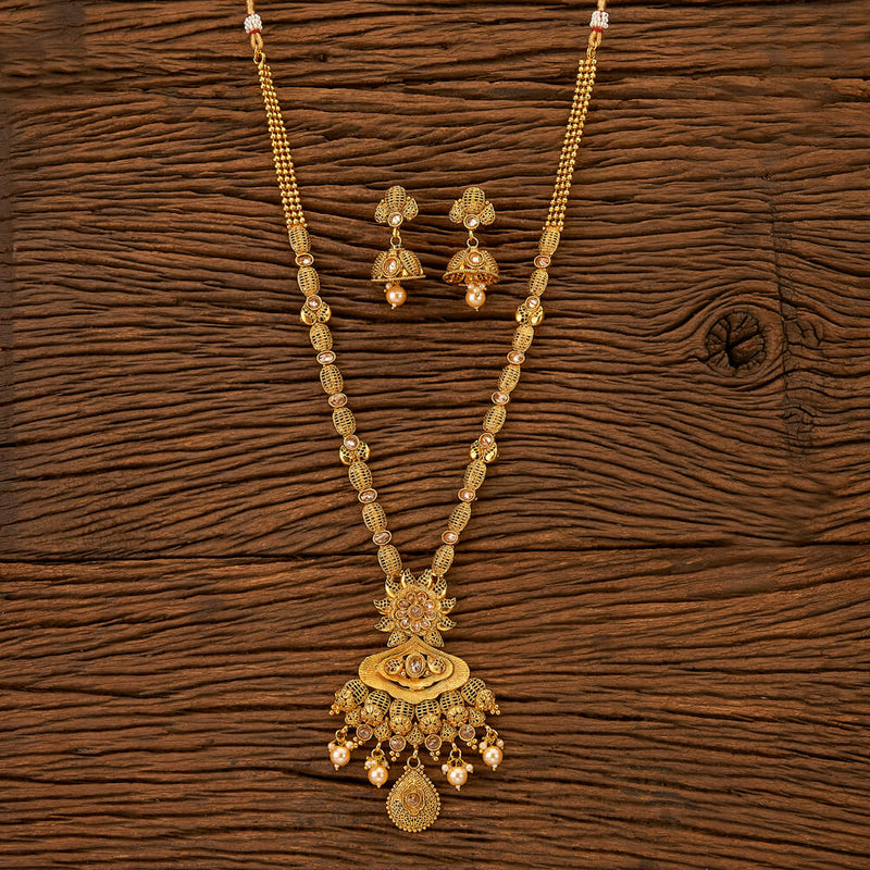 Buy Lakshita Antique Nakshi Silver CZ Neckalce Set | Paksha - Paksha India