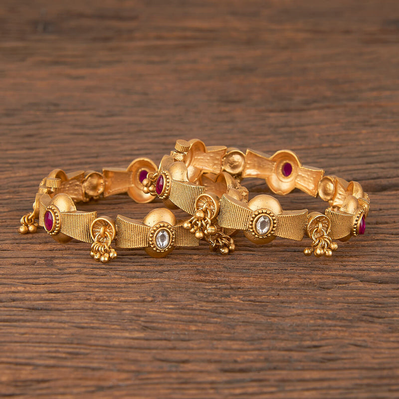 Antique Openable Bangles with Matte Gold Plating 2.4